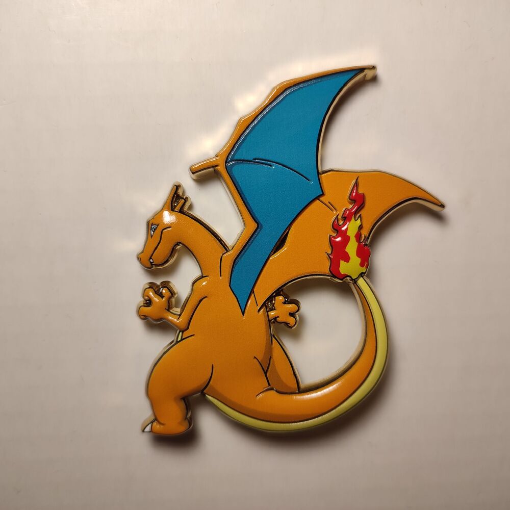 Pokemon TCG Charizard Deluxe Enamel Pin Official Nintendo Premium XL Pin Badge